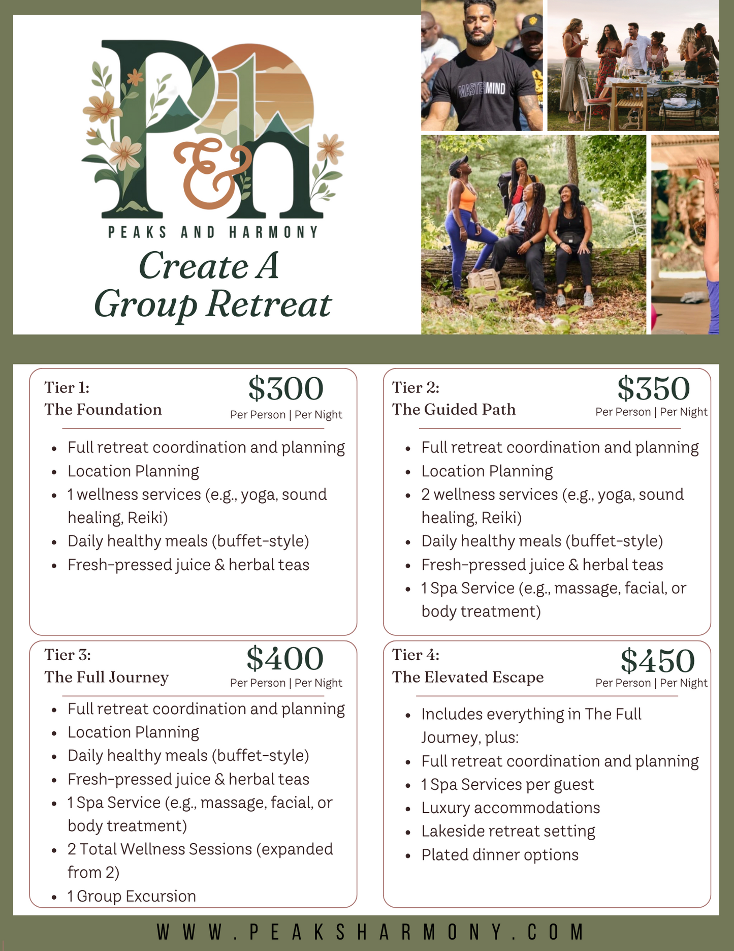 Create A Group Retreat (DEPOSIT)