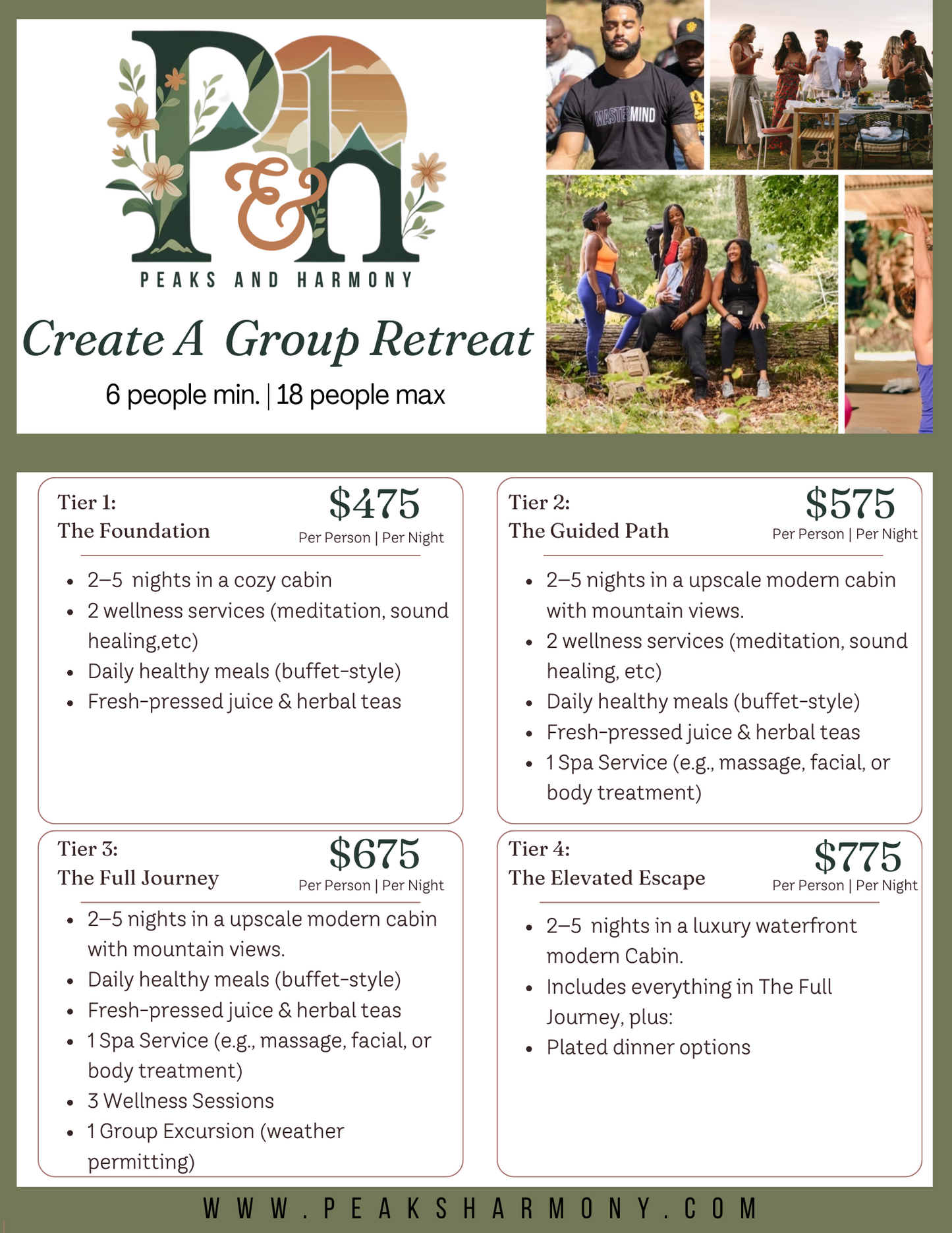 Create A Group Retreat (DEPOSIT)